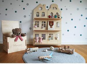 Detská izba - Detská trojposchodová závesná polica na knihy a hračky A Biela