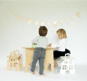 Detská izba - Detská drevená stolička so šmýkalkou Biela Jednomiestne