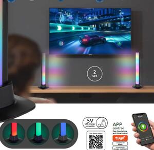 GLOBO Smart Light 25895SH POLLIVER stolná lampička V325mm LED 2,5 RGB matná čierna, biela