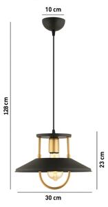 Luster na lanku 1xE27/40W/230V čierna/zlatá