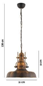 Luster na reťazi 1xE27/40W/230V bronzová