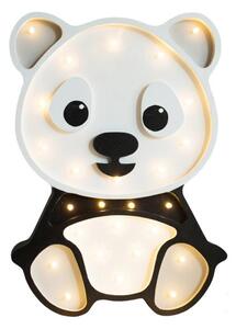 Detská izba - Drevená detská lampa v podobe pandy Tmavosivá