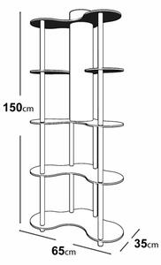 Stojacia lampa s poličkami NOTO 1xE27/40W/230V čierna