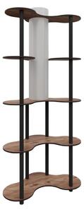Stojacia lampa s poličkami 1xE27/40W/230V 150 cm čierna/hnedá