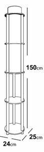 Stojacia lampa s poličkami 1xE27/40W/230V 150 cm čierna/hnedá