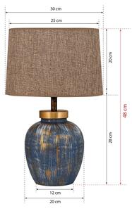 Stolná lampa 1xE27/40W/230V modrá/béžová