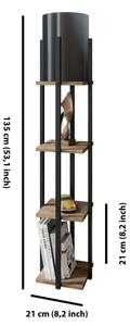 Stojacia lampa s poličkami NORA 1xE27/40W/230V čierna/hnedá