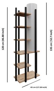 Stojacia lampa s poličkami MODA DOR 1xE27/40W/230V čierna/hnedá