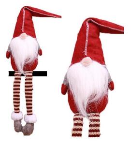 Vianočná kolekcia - Vianočný škriatok s visiacimi nohami v červenej farbe