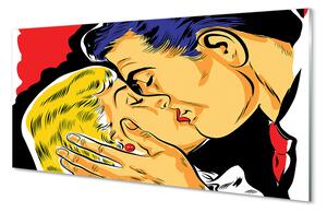 Nástenný panel  ľudia pobozkať 100x50 cm