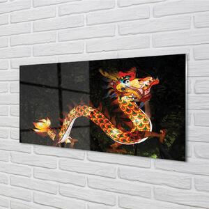 Nástenný panel  Japonský drak osvetlené 100x50 cm