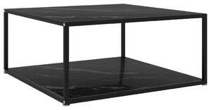 Konferenčný stolík, čierny 80x80x35 cm, tvrdené sklo