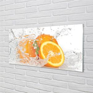Sklenený obklad do kuchyne Pomaranče vo vode 100x50 cm