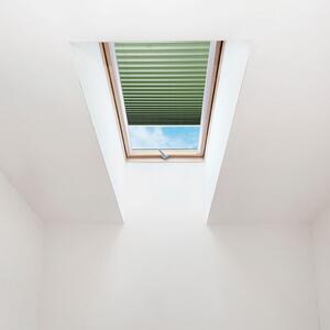 Plisé roleta na strešné okná, Priesvitná, Tmavo zelená, P 019 , 20 x 50 cm