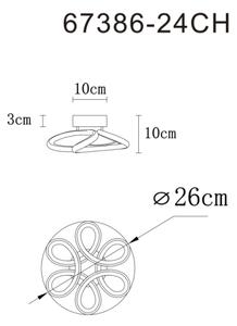 Globo 67386-24CH - LED stropné svietidlo MELISAND 24W/230V pr. 26 cm zlatá