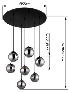 Globo 56133-7H - LED Luster na lanku RIHA 7xG9/3,5W/230V dymová/čierna