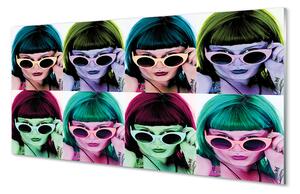 Nástenný panel  Ženského vlasy farebné okuliare 100x50 cm