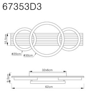 Globo 67353D3 - LED Stropné svietidlo TISHA LED/24W/230V 3000K 30x62 cm