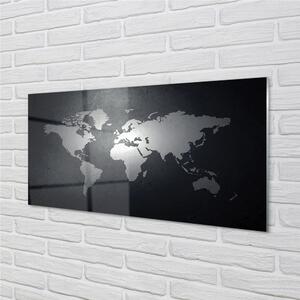 Nástenný panel  Čiernom pozadí White mapa 100x50 cm