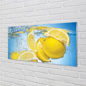 Sklenený obklad do kuchyne Lemon vo vode 100x50 cm