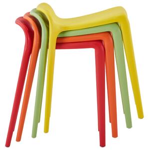 Stohovateľné stoličky 4 ks rôznofarebné plastové