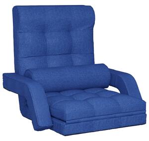 Skladacia podlahová stolička s funkciou lôžka modrá látka