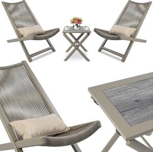 Sada záhradného nábytku CHILL SAND, zahŕňajúca ležadlá a stôl
