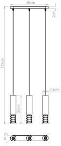 Sollux SL.1688 - Luster na lanku LAMI 3xGU10/10W/230V biela