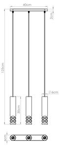 Sollux SL.1693 - Luster na lanku LIRO 3xGU10/10W/230V biela