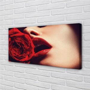 Obraz canvas Rose žena v ústach 100x50 cm