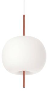 Kdln Kushi závesná lampa, medená farba/biela, Ø 16 cm, sklo