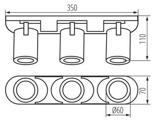 Kanlux 38962 - Bodové svietidlo LAURIN 3xGU10/10W/230V mosadz/čierna