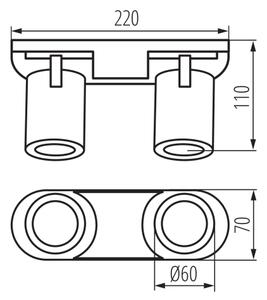 Kanlux 38961 - Bodové svietidlo LAURIN 2xGU10/10W/230V mosadz/čierna