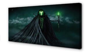 Obraz canvas Temná postava zeleného ohňa 100x50 cm