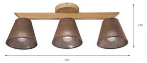 Brilagi - LED Prisadený luster ANTHONY 3xE14/40W/230V dub/hnedá