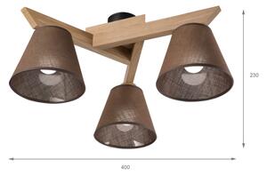 Brilagi - LED Prisadený luster ANTHONY 3xE14/40W/230V dub/hnedá