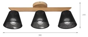 Brilagi - LED Prisadený luster ANTHONY 3xE14/40W/230V dub/čierna