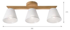 Brilagi - LED Prisadený luster ANTHONY 3xE14/40W/230V dub/biela