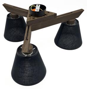 Brilagi - LED Prisadený luster ANTHONY 3xE14/40W/230V dub orech/čierna