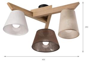 Brilagi - LED Prisadený luster ANTHONY 3xE14/40W/230V dub
