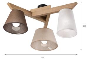 Brilagi - LED Prisadený luster ANTHONY 3xE14/40W/230V dub