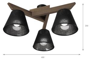 Brilagi - LED Prisadený luster ANTHONY 3xE14/40W/230V dub orech/čierna
