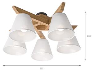 Brilagi - LED Prisadený luster ANTHONY 5xE14/40W/230V dub/biela