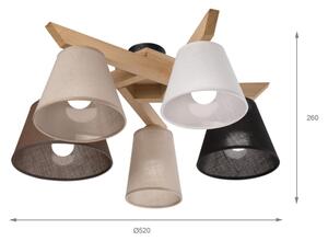 Brilagi - LED Prisadený luster ANTHONY 5xE14/40W/230V dub