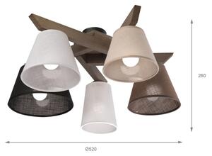 Brilagi - LED Prisadený luster ANTHONY 5xE14/40W/230V dub orech