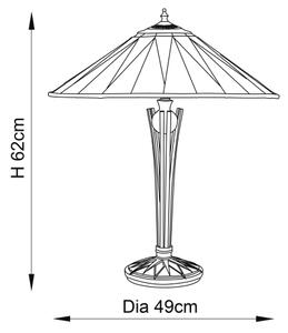 Endon 64045 - Stolová lampa Tiffany DARK STAR, 2xE27/60W/230V, priemer 49 cm