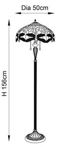 Endon 64069 - Stojacia lampa Tiffany DRAGONFLY 2xE27/60W/230V, priemer 50 cm