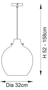 Endon 96442 - Luster na lanku PANTHER 1xE27/10W/230V lesklý chróm/dymová