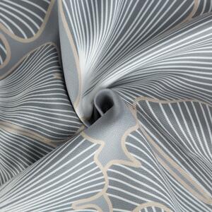 Dlhé čierno-šedé závesy so vzorom listov v elegantnom štýle Hnedá