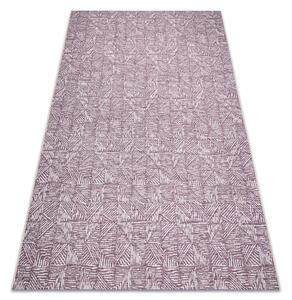 Koberec COLOR 47373260 SISAL riadky, trojuholníky, rybia kosť fialovo / béžový